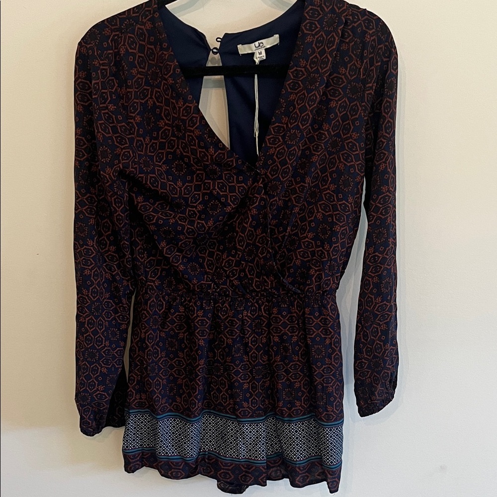Ya Los Angeles Navy and Orange Romper